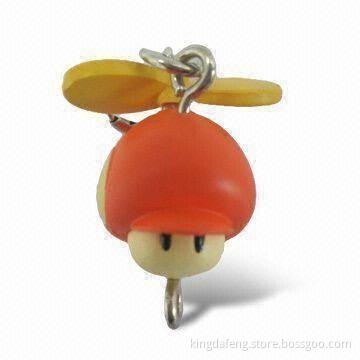 Fancy Keychain, Metal Keychain with Plastic Figure, Suitable for Promotional Gifts